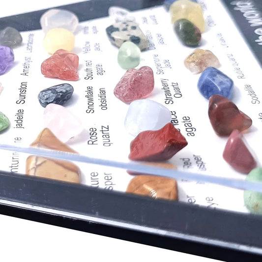 36-Piece Hexagonal Gemstone Set – Crystal Healing Stones for Meditation, Energy Balance & Bedroom Decor