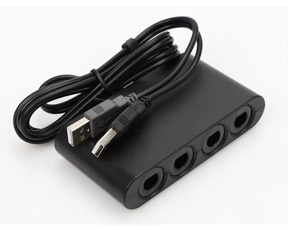 4-Port GameCube Controller Adapter – USB Converter for Nintendo Switch, Wii U, PC, and NGC – Star Fighting Game Support