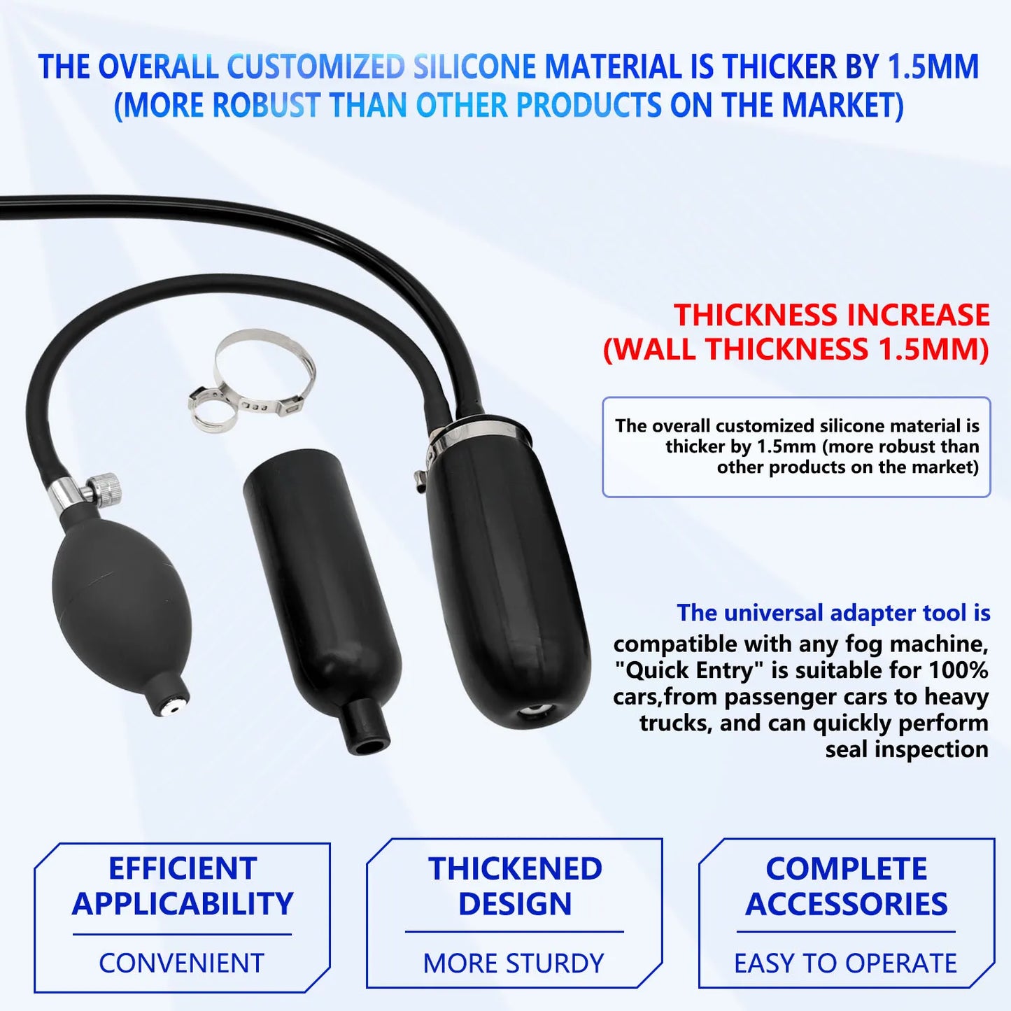Universal Easy Intake Adapter | Quick Seal Entrance for Smoke Leak Detector & Airbag Diagnostic Tool