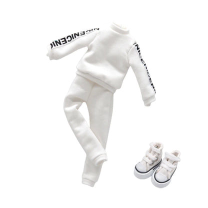 Blythe Doll Clothes – Fashion Tops, Black & White Shirts with Jeans & Plaid Pants for Azone OB22/OB24 Dolls