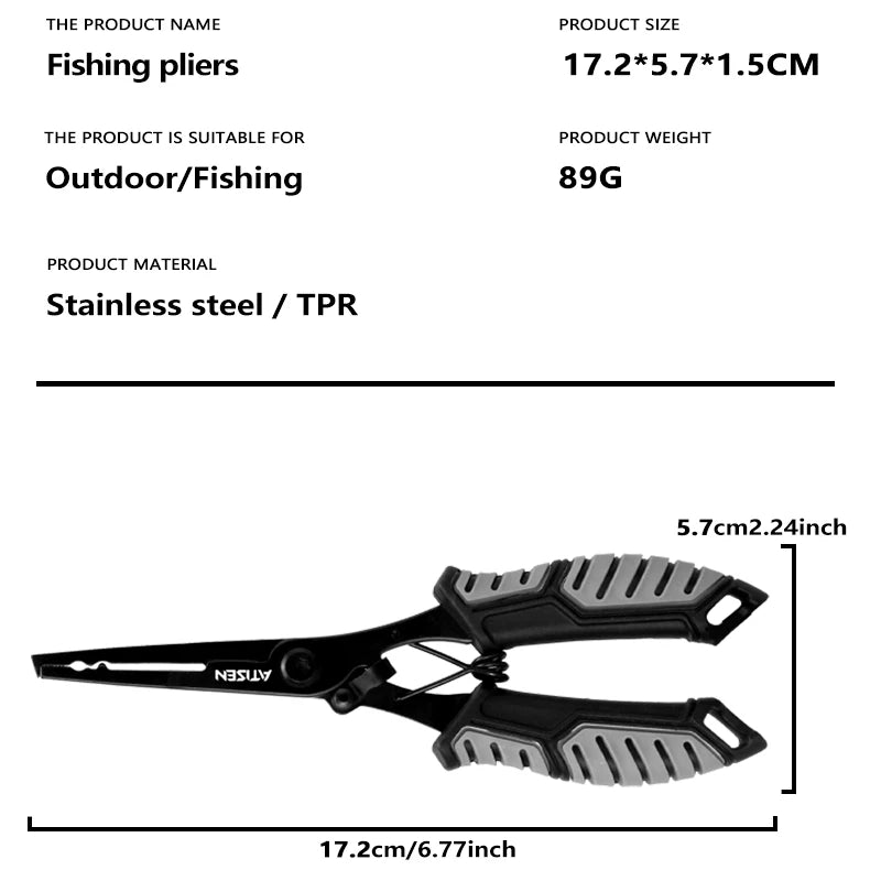 Stainless Steel Fishing Gripper - Professional Fish Lip Grabber Clip for Secure Fish Handling & Tackle