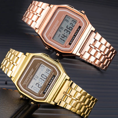 F91W Luxury Waterproof Retro Digital Watch – Stainless Steel Sports Military Wrist Watch for Men and Women