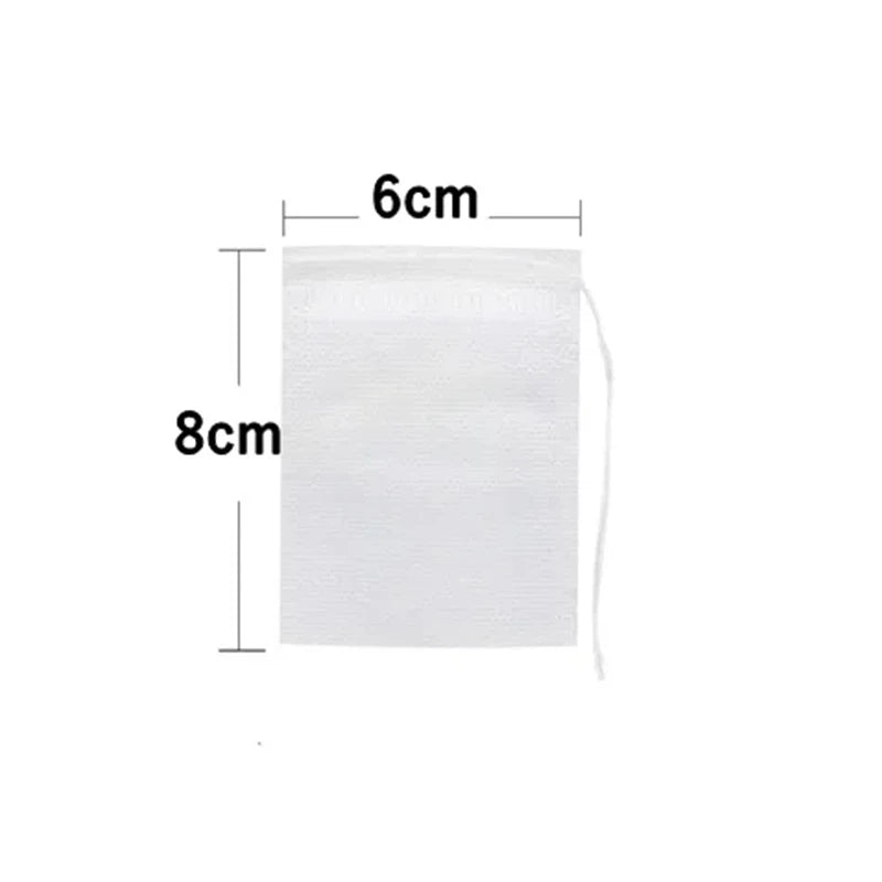 50/100PCS Disposable Tea Filter Bags - Non-Woven Empty Tea Infuser Pouches with String