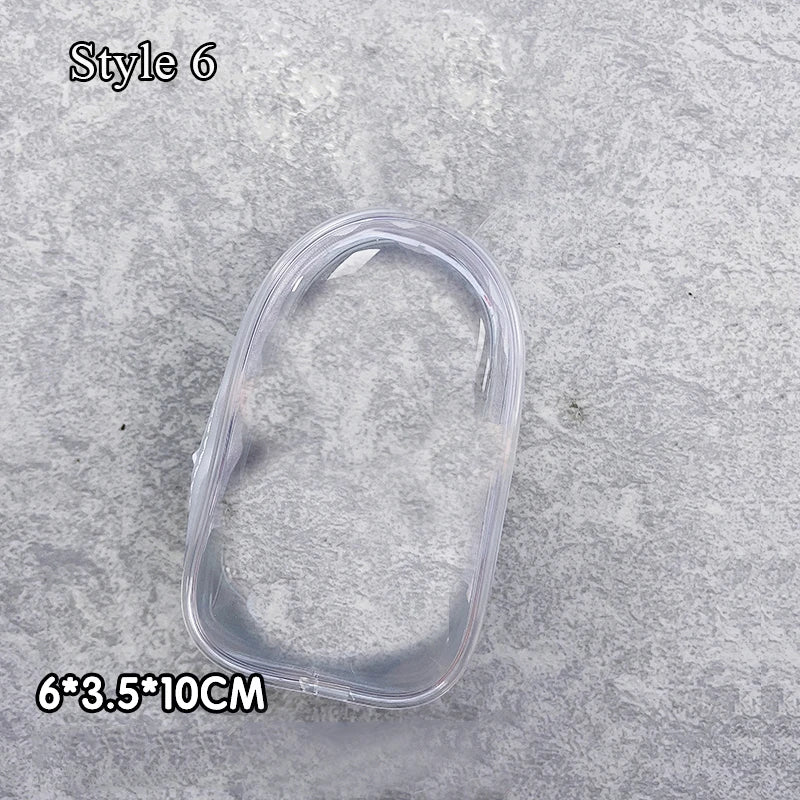 Transparent Jewelry Organizer Box – Plastic Storage Pouch with Keychain, Dustproof Case, Cute Doll Bag for Accessories