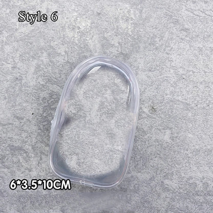 Transparent Jewelry Organizer Box – Plastic Storage Pouch with Keychain, Dustproof Case, Cute Doll Bag for Accessories