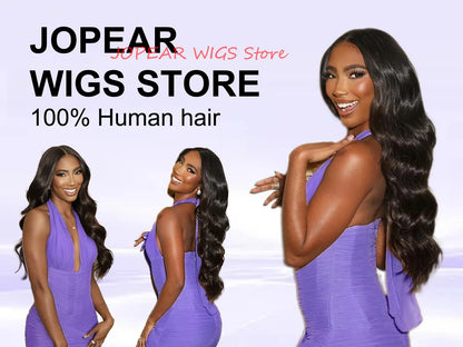 250% HD Remy 13x6 Body Wave Lace Front Wig – 30/40 Inch Pre-Plucked Transparent Brazilian Lace Frontal Human Hair Wig for Women