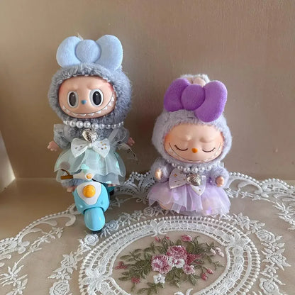 17cm Mini Plush Doll Outfit — K-Pop EXO Labubu Idol V2 Bow Princess Dress Accessories for Gift