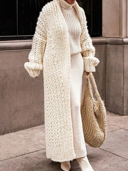 Loose Knitted Cardigan for Women 2025 – Autumn & Winter Streetwear, Spring Elegant Long Outerwear, Maxi Y2K Sweater Long Coat, Soft Jackets