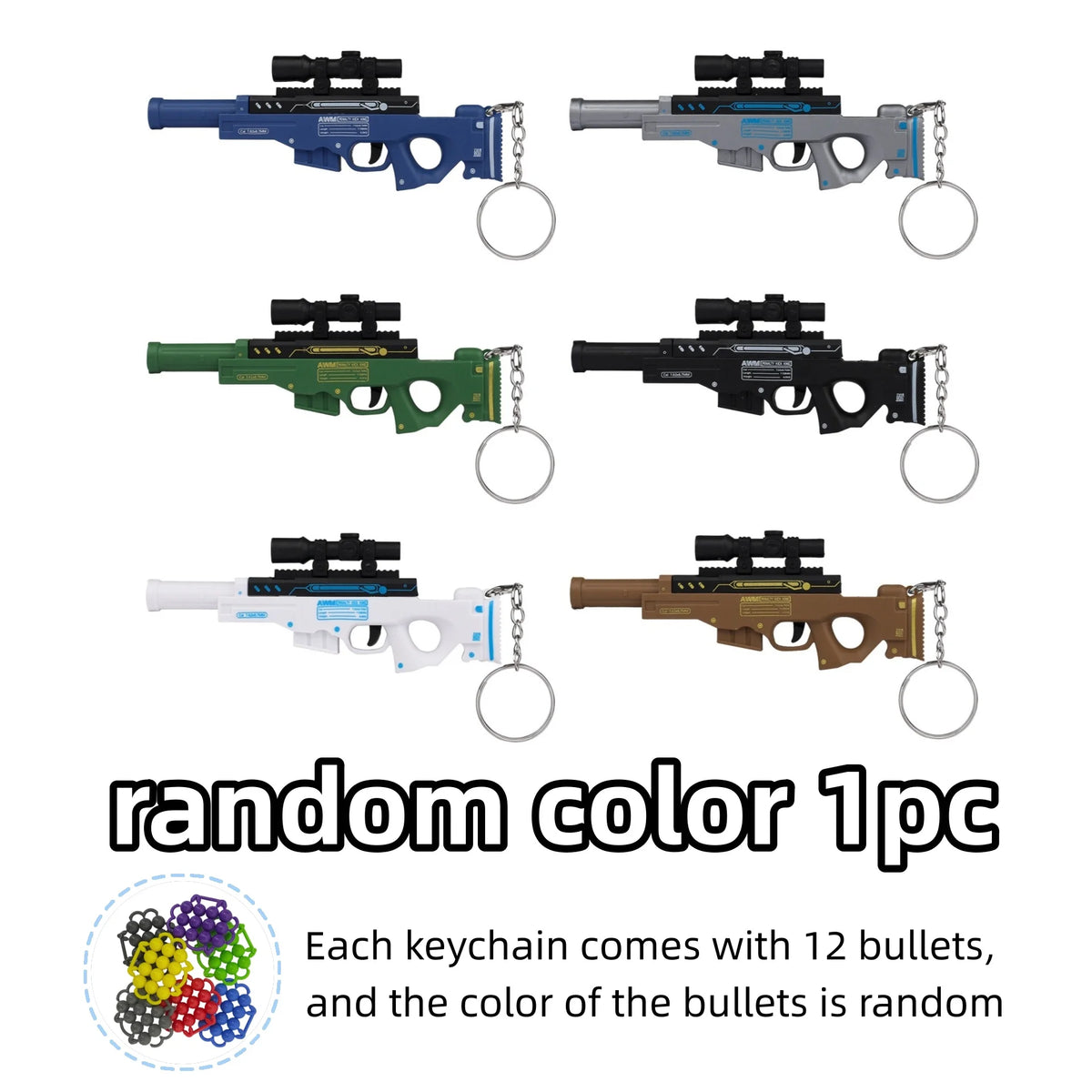 Mini Gun Toy Keychain - Mini Ball-Firing Pendant for Backpacks and Novelty Gifts