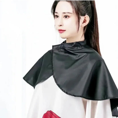 Black Short Square Waterproof Hairdressing Cape – Professional Salon Barber Hair Cutting Wrap & Dyeing Tool