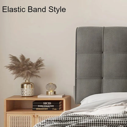 Soft Velvet Bed Head Cushion - Comfortable Backrest with Storage Pocket for Bedroom & Home Relaxation