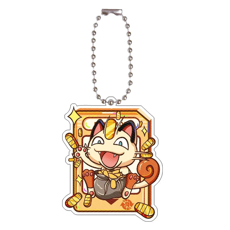 Pokémon Acrylic Keychain Set — Eevee, Pikachu, Gengar & Charizard Cartoon Pendant for Anime, Game Collection & Gift Toys