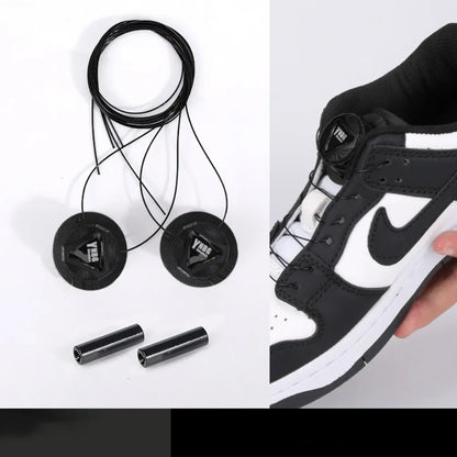 Rotating Metal Wire Swivel Sneaker Laces – No Tie Automatic Buckle for Kids & Adults, Quick Lock Shoestrings