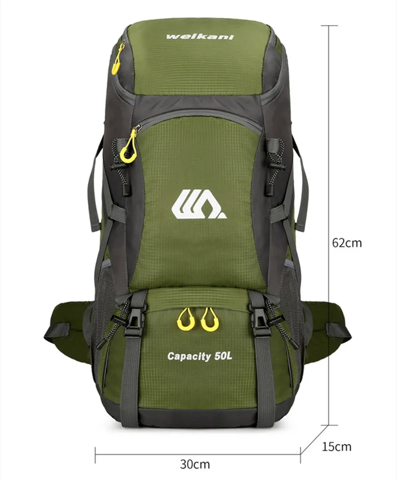 2025 50L Outdoor Hiking & Camping Backpack – Travel Duffel & Sports Backpack