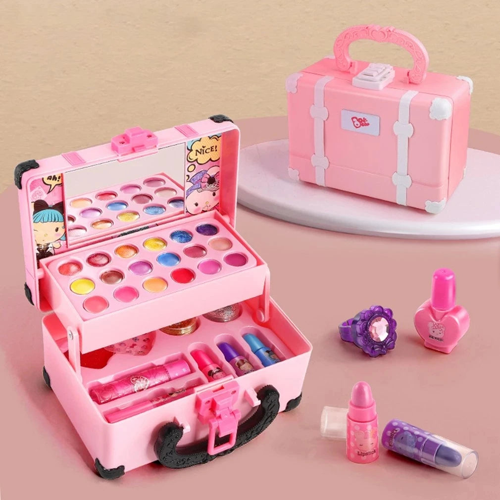 Children's Makeup Play Set – Princess Toy Kit with Lipstick, Eye Shadow, Nontoxic Cosmetics for Girls, Safe Pretend Play Toy