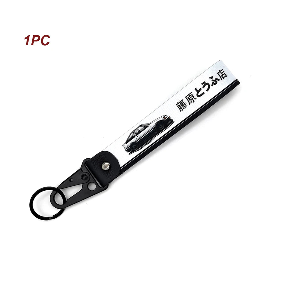 JDM Car Keychain Key Tag – Personality Spring Clip Lanyard for Racing, Modified Nylon Motorcycle & Auto Key Holder Accessories