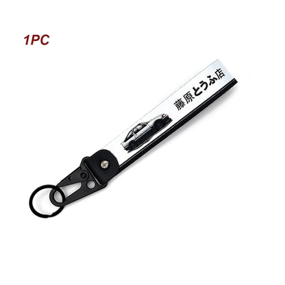 JDM Car Keychain Key Tag – Personality Spring Clip Lanyard for Racing, Modified Nylon Motorcycle & Auto Key Holder Accessories