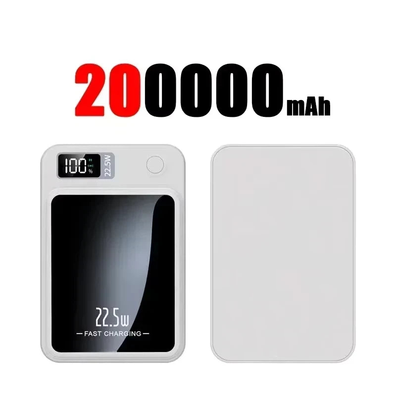 Lenovo 100000mAh Magnetic Power Bank - Wireless Fast Charger Portable Battery Pack for iPhone, Samsung & Xiaomi