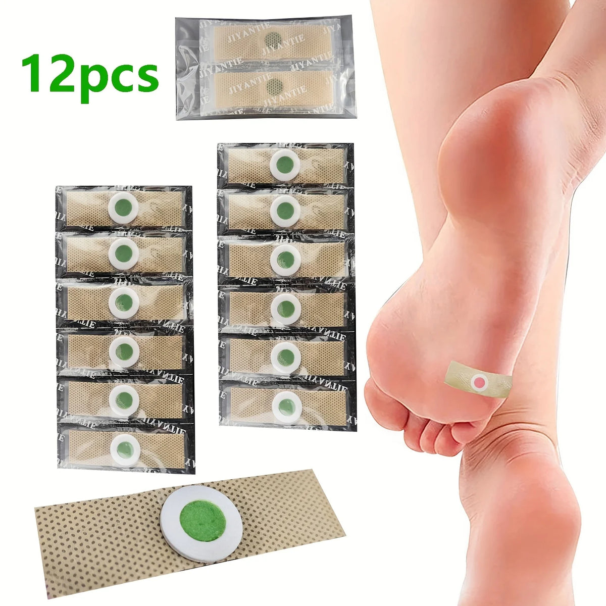 12-Piece Foot Corn and Callus Removal Pads - Clavus Corn Plasters for Foot Care and Protection
