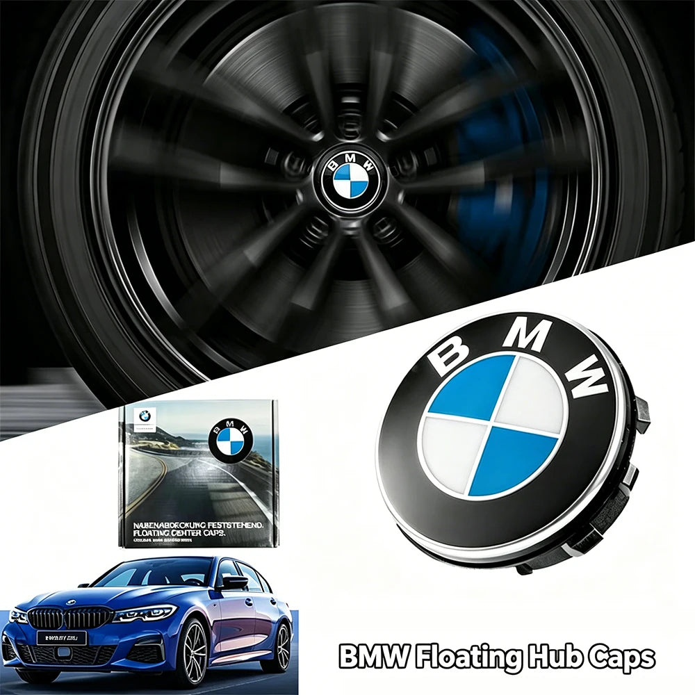 BMW Floating Wheel Center Caps - 4-Piece 56mm/68mm Wheel Hub Caps for BMW Models