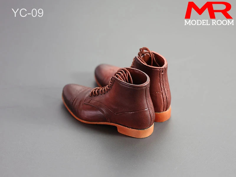 1/6 Scale Male Lace-Up Rubber Boots — Solid Soldier Shoes for 12'' Action Figures with Detachable Feet Dolls