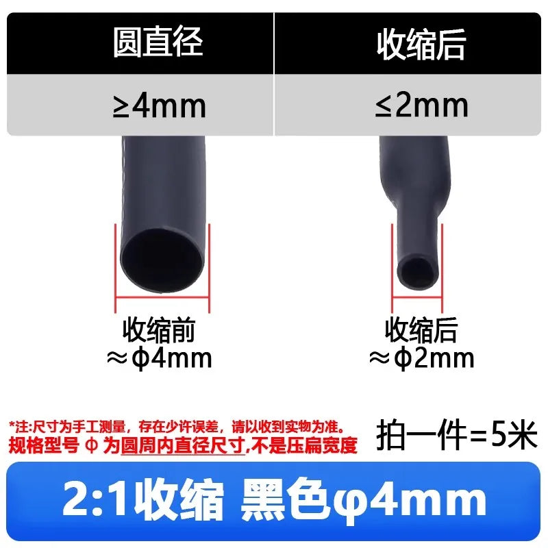 1M Transparent Heat Shrink Tube – 2:1 Shrinkable Sleeving Wrap for DIY Wire (6-25mm)