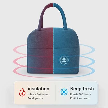 Insulated Lunch Bag - Thermal Cooler Bag for Women Kids, Portable Canvas Tote with Ice Pack, Food Container for Picnics