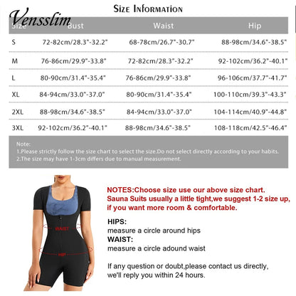 Vensslim Women's Sauna Suit: Sweat Shirt, Slimming Hot Thermo Shapewear for Full Body, Waist Trainer Legging Trimmer Corset
