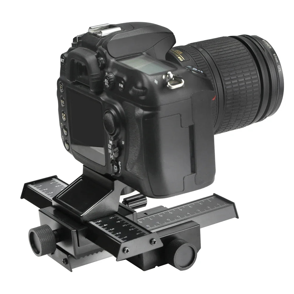RYH 4-Way Macro Focusing Rail Slider - Adjustable Close-Up Tripod Head with 1/4" Screw for Canon, Sony, Nikon & Pentax DSLR Cameras