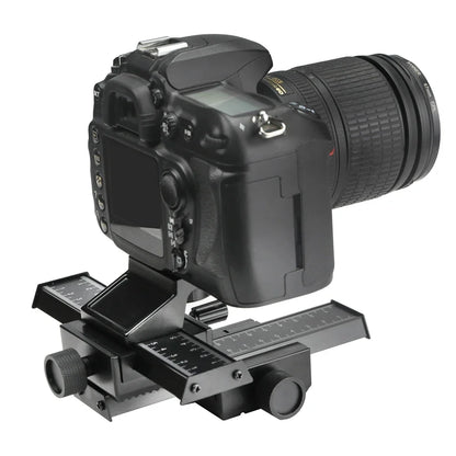 RYH 4-Way Macro Focusing Rail Slider - Adjustable Close-Up Tripod Head with 1/4" Screw for Canon, Sony, Nikon & Pentax DSLR Cameras