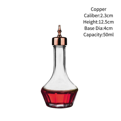 Vintage Glass Cocktail Bitters Bottles — Stainless Steel Cap Seasoning & Bar Accessories for Kitchen & Bartender Use