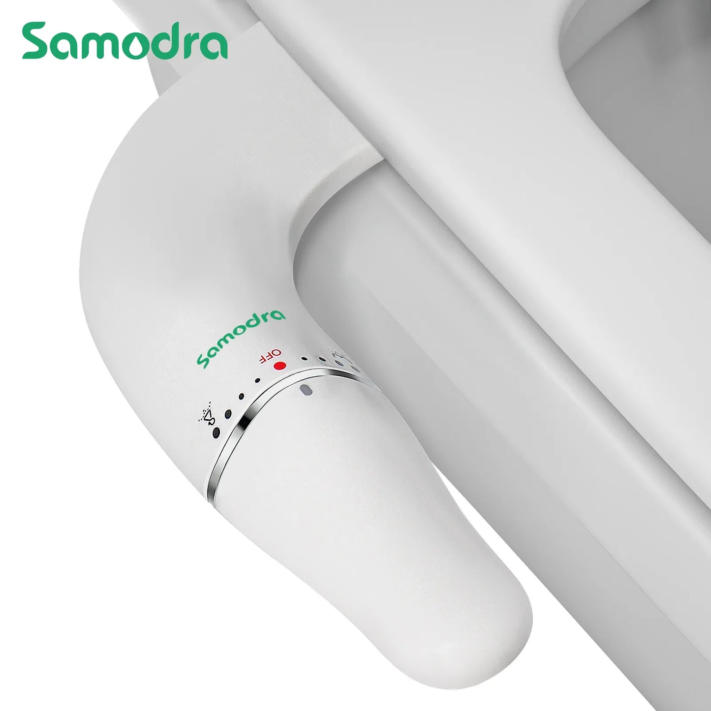 SAMODRA Ultra Slim Bidet Attachment for Toilet Seat: Dual Nozzle, Adjustable Water Pressure - Non-Electric Ass Sprayer