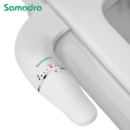SAMODRA Ultra Slim Bidet Attachment for Toilet Seat: Dual Nozzle, Adjustable Water Pressure - Non-Electric Ass Sprayer