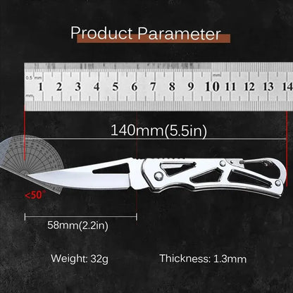 Folding Fruit Knife – Stainless Steel Outdoor Pocket Knife with Non-Slip Handle, Ideal for Kitchen Accessories