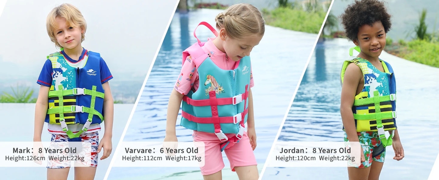 Gogokids Kids Life Jacket – Neoprene Float Vest for Toddlers, Swim Training & Buoyancy Swimwear