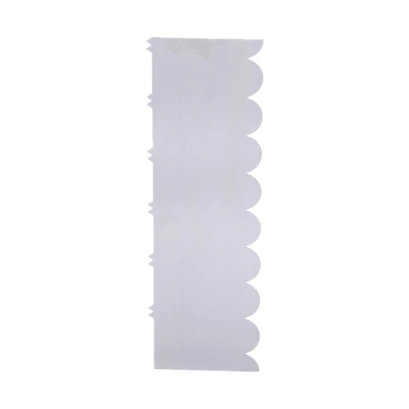 LMETJMA 10" Stainless Steel Cake Scraper – Double-Sided Patterned Edge Smoother & Pastry Cutter JT160