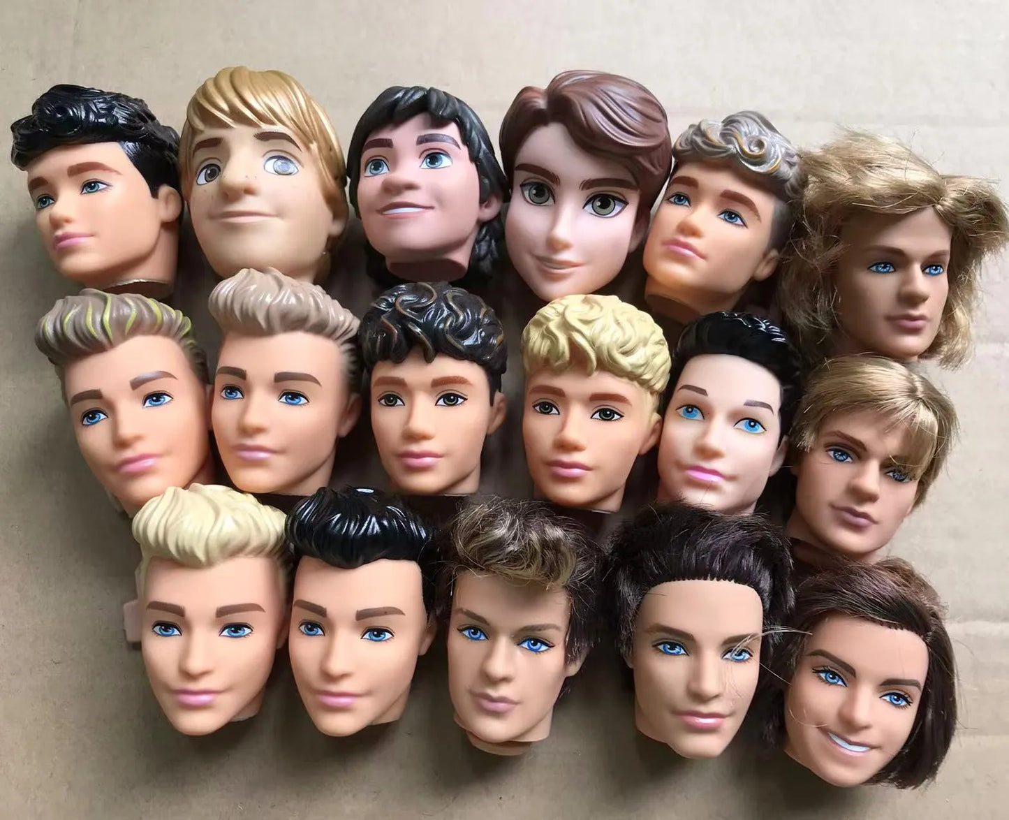 1/6 Male Doll Heads – DIY Ken Doll Parts for Beige Skin Dolls Accessories