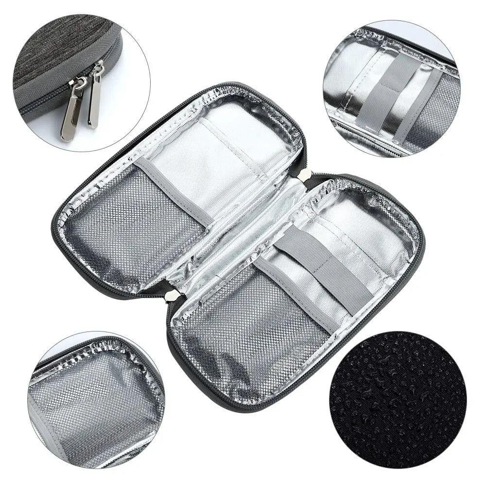 Oxford Cloth Insulin Cooling Bag - Portable Cold Storage Medicine Cooler for Diabetes, Travel-Friendly Drug Freezer