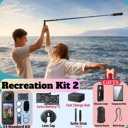Insta360 X4 8K 360 Action Camera – 72MP, Active HDR, Waterproof, AI Powered with 2.5'' Touchscreen