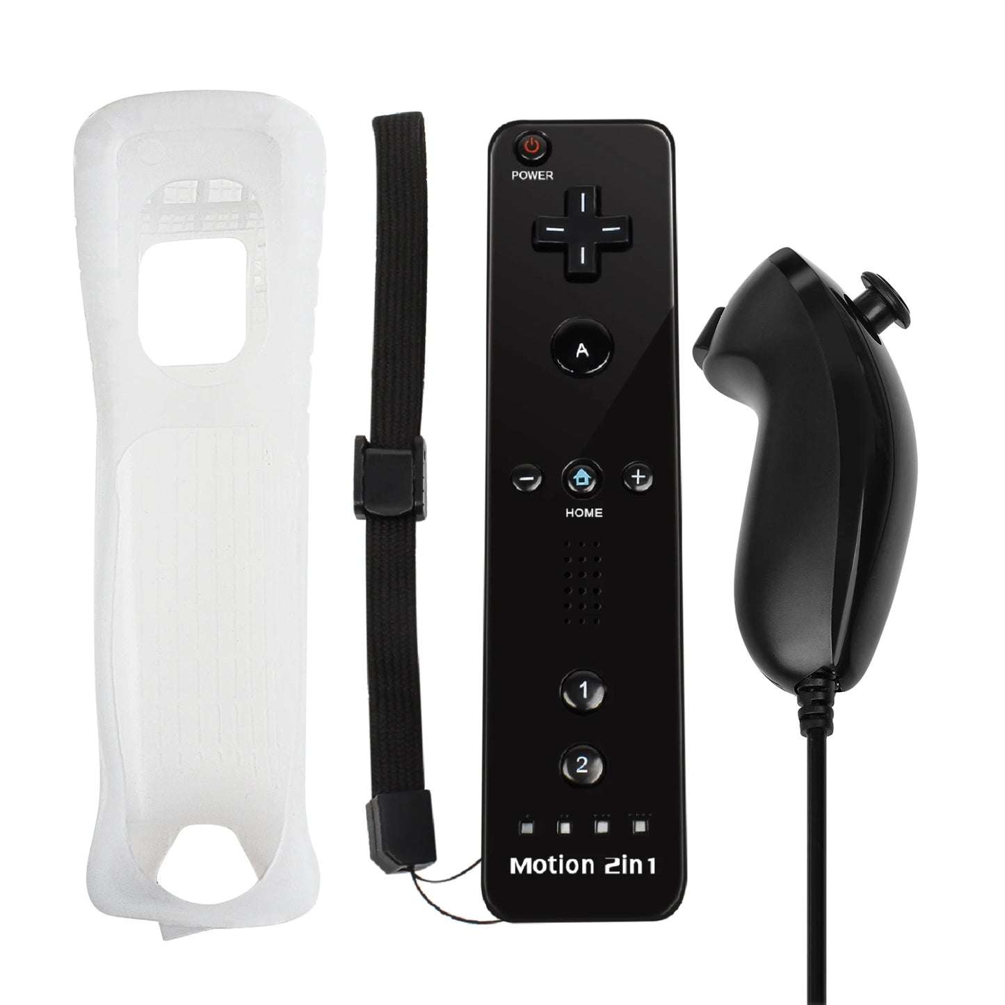 2-in-1 Nintendo Wii Controller Set — Wireless Motion Plus Gamepad with Silicone Case
