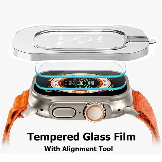 Tempered Glass Screen Protector for Apple Watch Ultra 2 49mm – HD Film with Alignment Tool, Easy Install Kit for iWatch Ultra