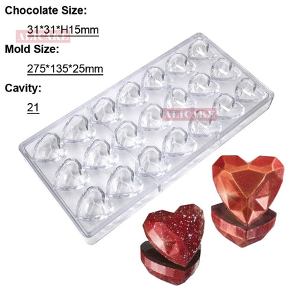 3D Polycarbonate Chocolate Mold - Sphere Diamond Chocolate Bomb & Bonbon Baking Mold for Professional Candy Making