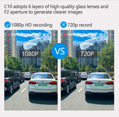 10-Inch Mirror Camera for Car – Touch Screen Video Recorder, Front & Rear Dash Cam, Rearview Mirror DVR Black Box