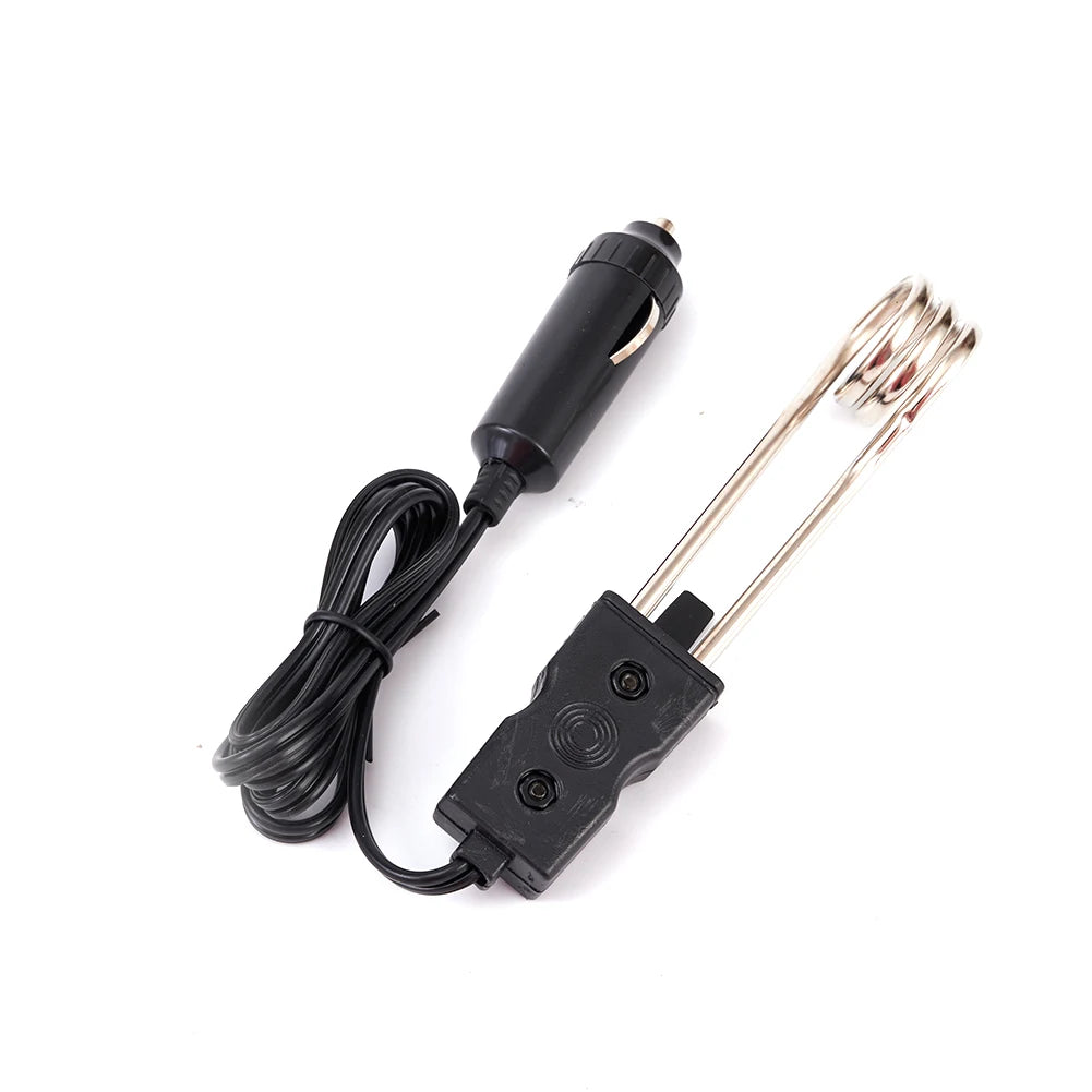 120W 12V Car Immersion Heater - Portable Electric Water Heating Element for Coffee, Tea, Travel & Outdoor Activities