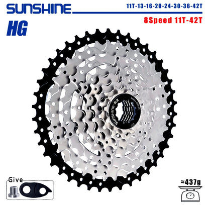 SUNSHINE Bicycle Cassette 8-12 Speed Freewheel - 32T to 52T Sprocket for Shimano/SRAM HG Flywheel