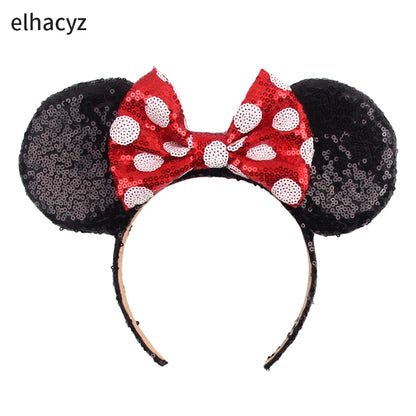 Big Classic Polka Dot Bow Minnie Mouse Ears Headband – Festival & Party Hairband for Women & Girls, Disney Trip Accessories