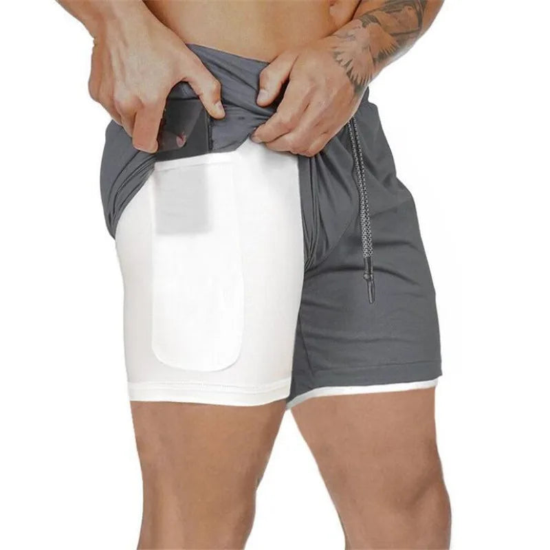 Men’s 2-in-1 Sports Shorts — Double-Layer Running, Gym & Fitness Shorts for Summer