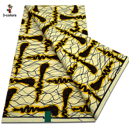 Newest African Ankara Wax Fabric - 100% Cotton Soft Dutch Hollandais Pagne Print for Dresses & Sewing
