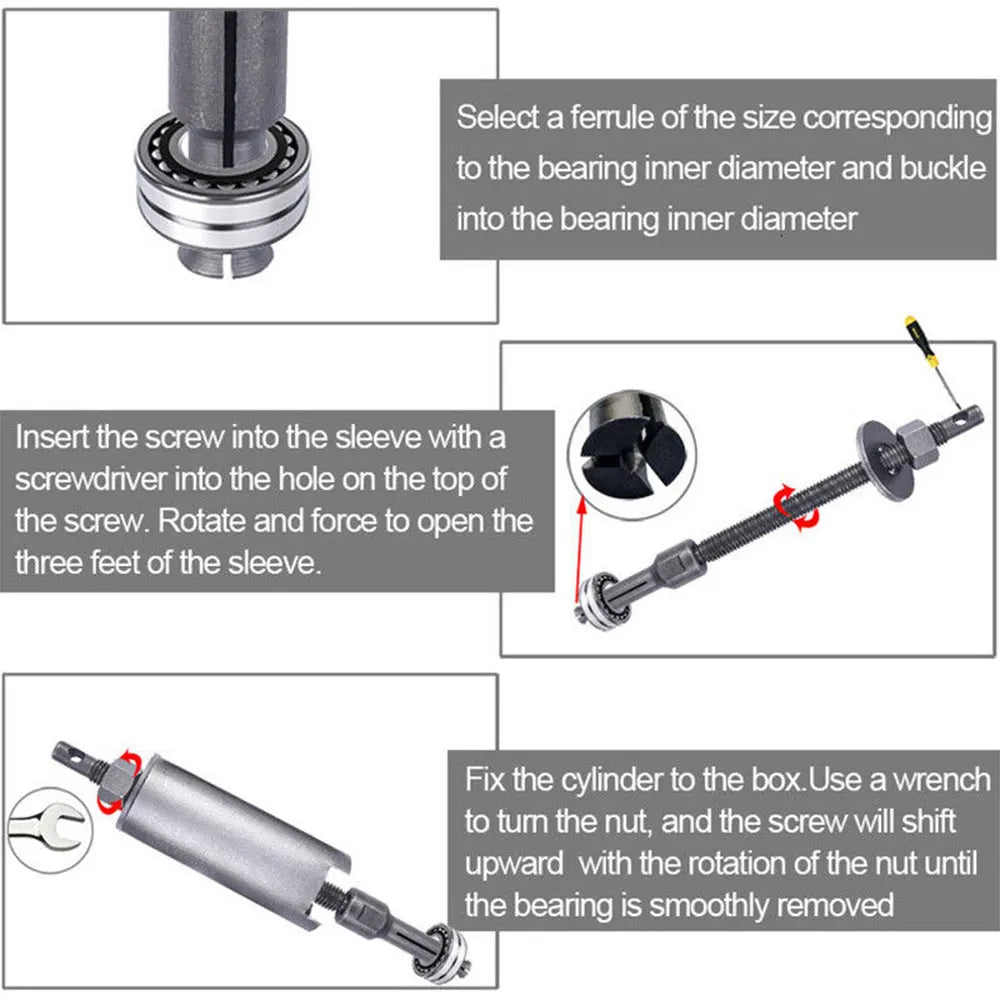 Bike & Motorcycle Bearing Puller Tool Kit — Bearing Disassembly & Extractor Set for Cycling Repair Accessories