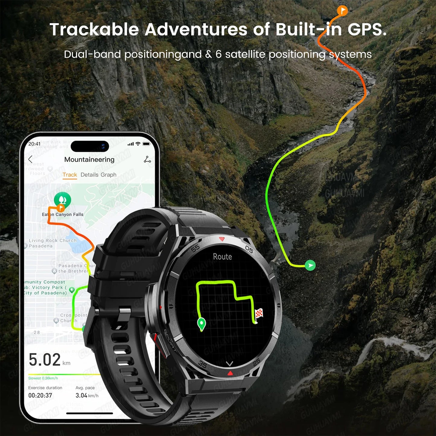 2025 Huawei Original Premium GPS Smartwatch — Ultra HD AMOLED Display, Built-in GPS, Bluetooth Call & 10ATM Waterproof Smart Bracelet